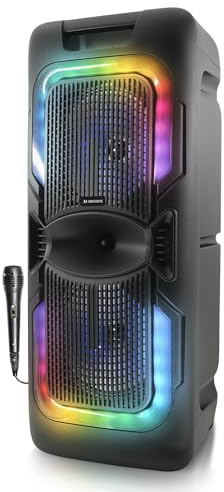 Audiobox Large Bluetooth Party Speaker with Microphone, Dual 8 Woofers