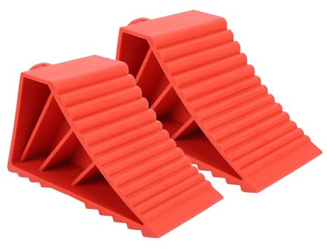 Greensen La Calza Roja de La Rueda, el Caucho Resistente Calza el Ideal No del Apretón del Resbalón para los Coches Acarrea Caravanas y Remolques de SUVs de los Camiones