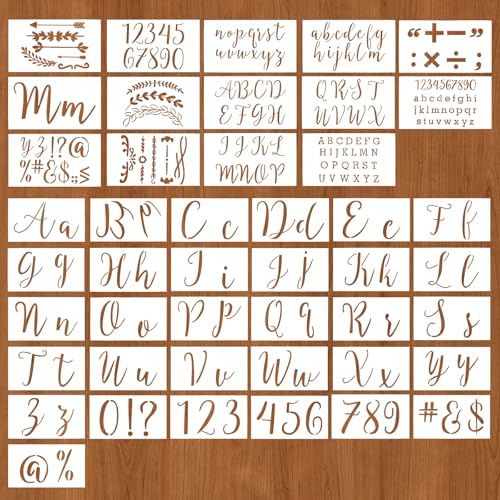 Dekorinex 45 Piezas Plantillas de Letras y Números, Plantillas para Pintar