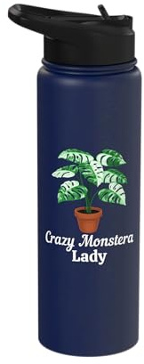 Crazy Monstera Lady Variegated Monstera Stainless Steel Insulated Water Bottle