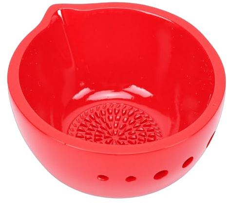 Hamwesh Plato Rallador de Ajo, Tazón Pelador de Hierbas de 5 Orificios Rallador de Jengibre de Cerámica con Orificio para Pelar Incorporado para Ajo, Jengibre, Hierbas, Queso, Col Rizada, Acelgas,