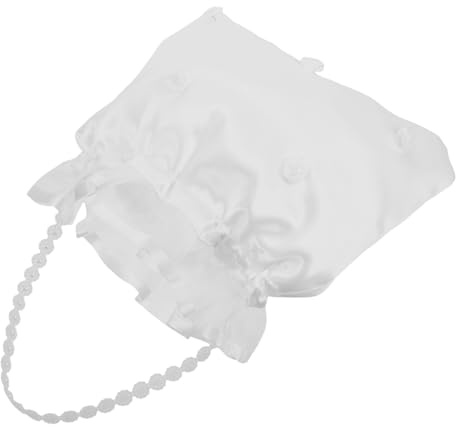 Generico Borsa da Sposa Bianca Fiori Ricamati, Pochette per Matrimonio e Cerimonia, Borsa da D'onore Interno Spazioso per Donne Formali