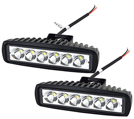 AUXTINGS 2 Stück 15,2cm 18 W Spot LED-Arbeitsleuchte für Fahrt- oder Nebelscheinwerfer für Off-Road-LKW SUV und Allradfahrzeuge