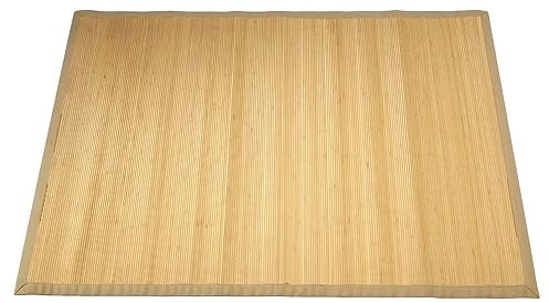 Japanwelt Rutschfester Bambus-Teppich I Wasserabweisende Bambusmatte, Badematte Duschmatte Bad-Vorleger Matte, Holzteppich Läufer aus Bambus für Küche, Flur, Bad & Wohnzimmer (Natur, 90 x 200 cm)