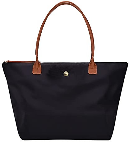 GM LIKKIE Schultertasche für Damen, Nylon, Tragegriff oben, faltbar, Wochenend-Hobo-Handtasche (Schwarz2)