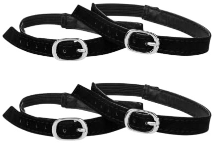 Allegra K Women's Elastic Detachable Buckle Shoe Ankle Straps Belt Band for Heels Suede black One Size