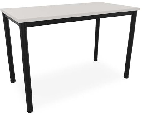 Schreibtisch u. Besprechungstisch mit schwarzem Tischgestell | Konferenztisch Bürotisch Computertisch Mehrzwecktisch Arbeitstisch PC-Tisch Homeoffice-Tisch (lichtgrau, 120 x 60 x 77,5 cm)
