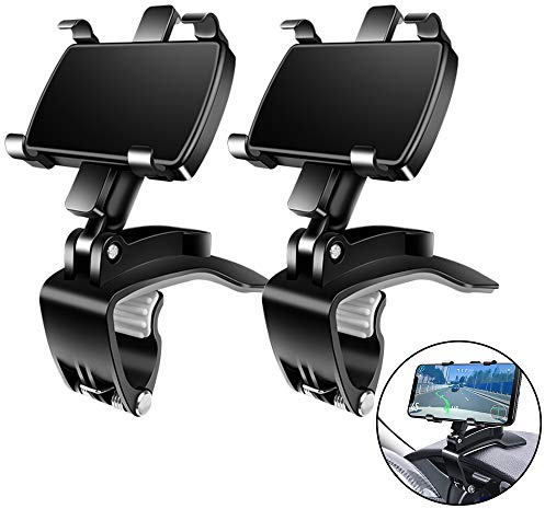FONKEN Car Phone Mount, [2 Pack] Cell Phone Holder for Car 360 Degree Rotation Dashboard Clip Mount Car Phone Holder Compatible for iPhone 11 13/12 pro Max 8 8Plus Samsung S10 S9 S8 4~7 Smartphones