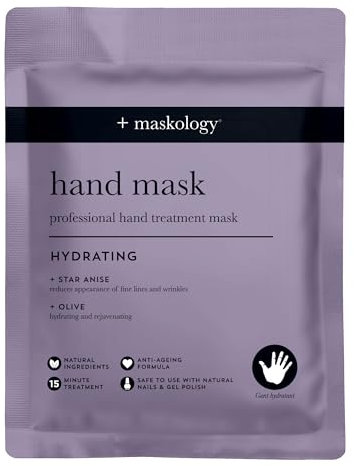MASKOLOGY HAND MASK Hydrating Hand Treatment 1 Pair | Anti Ageing | Apple Extract |Nourishing Argan Oil & Shea Butter | Moisturising Gloves | 100% Plant Based