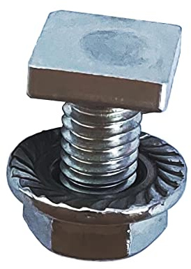 GAO Flora 20 Vierkantschrauben mit Flanschmutter M6x12 Edelstahl für Gewächshäuser Kopf 10x10x2,5mm
