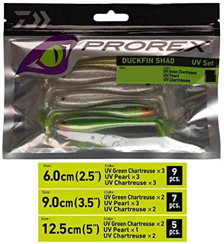 Daiwa PROREX Duckfin UV Set 9.0cm SHAD Set - Gummifisch Angelset