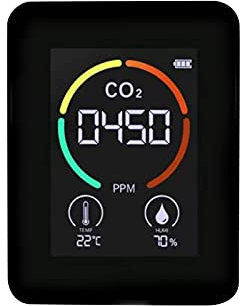 Calidad Aire Detector Co2, Medidor Co2, Comprobador Dióxido Carbono/Humedad/Temperatura, Homologado para Salas, Oficinas Y Diversas Ocasiones