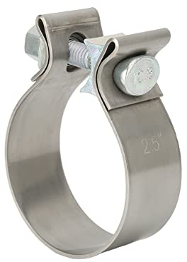 Tbest Universal Band Clamps - Rustproof Muffler Clamp for Downpipe Header Manifold Exhaust 2.5 Inch
