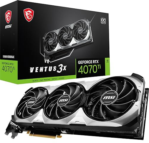 MSI GeForce RTX 4070 Ti Ventus 3X 12G OC Gaming Grafikkarte - NVIDIA RTX 4080, 12 GB GDDR6X Speicher