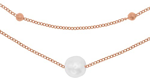 Heideman Halskette Damen Juliette Edelstahl rosé mit Perle weiß Layering | Schönes Geschenk für Freundin zum Geburtstag, festlich und zum Kombinieren, hautfreundlich sowie nickelfrei