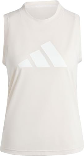adidas Damen Train Essentials Big Performance Logo Training Tank Top, Putty Mauve/White, M