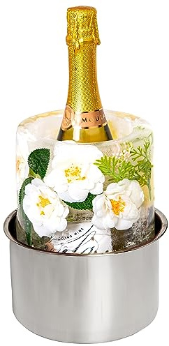 Ice Bucket Mold,Ice Mold Wine Bottle Chiller,Champagne Bucket Ice Mold, Flower/Fruits/Any Decoration to DIY Your Champagne Bucket Ice Mold For Special Parties (M)
