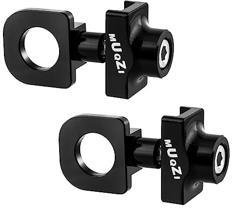 Saipe Lot de 2 tendeurs de chaîne de vélo en alliage d'aluminium pour vélo BMX Fixie à vitesse unique, noir