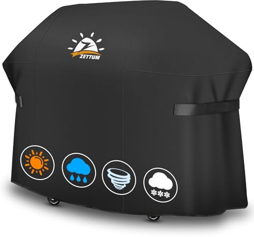 Zettum Grillabdeckung 190 cm - 7109 Grill Abdeckung für Weber Summit 600 Series Gas Grill Heavy Duty&Wasserdicht, PU abdeckhaube für Char-Broil, Dyna-glo, Brinkmann (190 L x 68 W x 119 H cm)