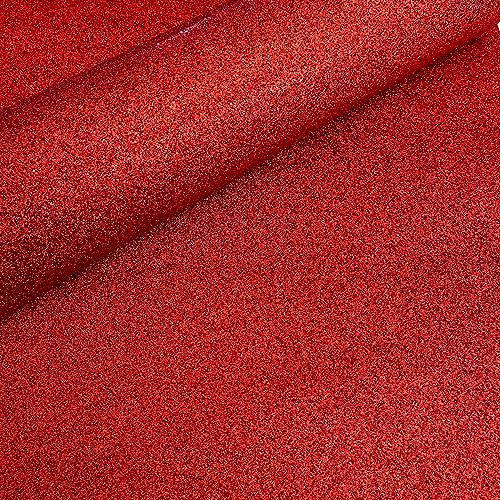DHHOUSE Rote Glitzer-Tapete, glitzernd, zum Abziehen und Aufkleben, Rot