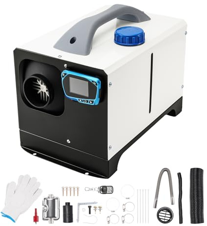 ShockFlo Standheizung Diesel, 12V 8KW Dieselheizung Diesel Lufterhitzer Einteilig, Luft Dieselheizung mit Schalldämpfer LCD Hochwertiges, Luftheizung Standheizung für Auto RV LKW Wohnmobil(Orange)