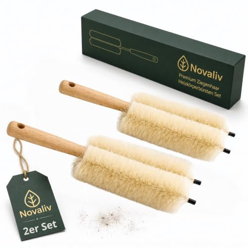 Novaliv 2X Heizkörperbürste Rippenheizkörper Heizungsbürste Heizkörper Reinigungsbürste 29x8x5cm IDEAL als Heizung Reinigungsbürste Rippen 2-Fach Gabel Heizkörper-Staubwedel dustoff