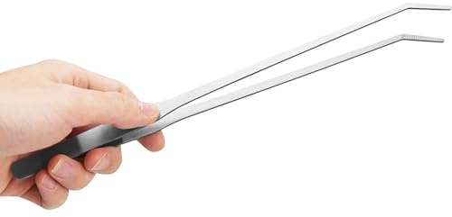 Long Aquarium Tweezers, Stainless Steel Curved Aquascaping Tools