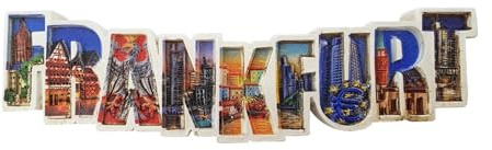 Ciffre Kühlschrankmagnet Magnet Schriftzug Frankfurt - Handarbeit Deutschland Geschenk Souvenir