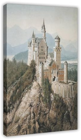 Kunstposter Adolf Hitler Schloss Neuschwanstein Wanddekoration Kunst Leinwand Malerei Poster und Druck Wandkunst Poster Leinwand Poster Wandkunst Dekor Druck Bild Gemälde für Wohnzimmer Schlafzimmer