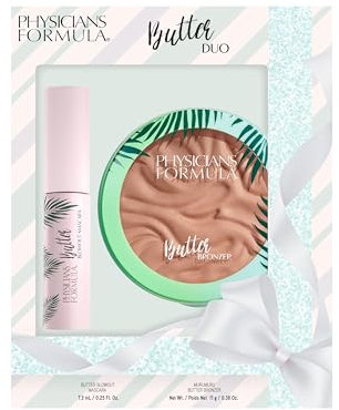 Physicians Formula Butter Duo Set, Makeup Set, Bronzer Polvere e Mascara Nero Allungante e Volumizzante, Formule Arricchite con Burri dell'Amazzonia, Pelle Luminosa e Soffice, Ciglia Curate e Nutrite