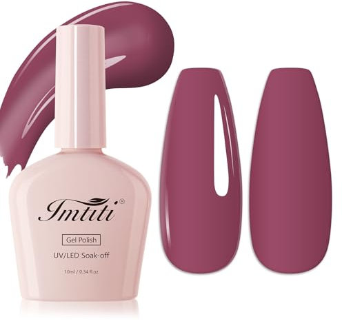 Imtiti Pflaume Gel Nagellack, 1Stk Traube Lila Gel-Lack Soak Off UV LED Gel-Lack, Langlebig, Nail Art Maniküre Salon DIY zu Hause für Herbst und Winter (10 ML)