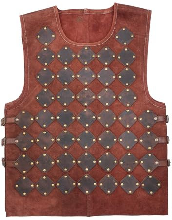 Battle-Merchant - Wildleder Torso Rüstung Vidar, braun – Leder Brustschutz – LARP, Cosplay (Vidar, Braun, S/M)