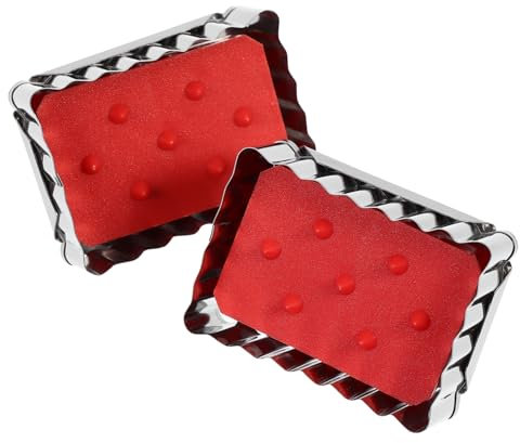 Ciieeo 2pcs Square Stainless Steel Baking Molds Square Cake Molds for Cookies Cake DIY Homemade Baking Tools Random Color