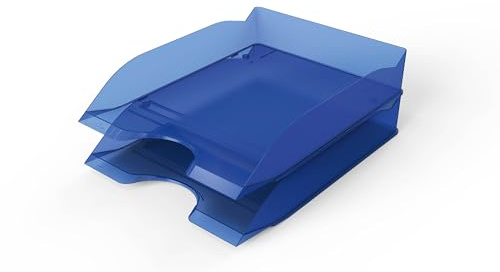 Durable Basic Corbeille à Courrier, A4+, Superposable, Bleu Transparent