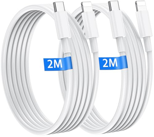 iPhone laddningskabel USB C, 2-pack 2 m lightning kabel till iPhone 14, 13, 12, 11, Pro Max/Mini/X/XS/XR, original Apple MFi-certifierad