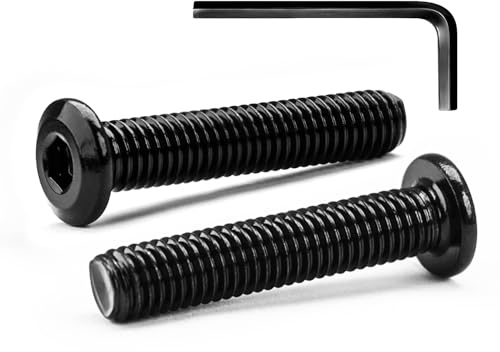 10 Sätze M6 x 35mm Flachkopfschrauben Flachkopf-Innensechskantschrauben, A2 V2A Edelstahl Schwarzes Oxid, Sechskantschrauben für Möbel, Möbelschrauben,mit Hex Key