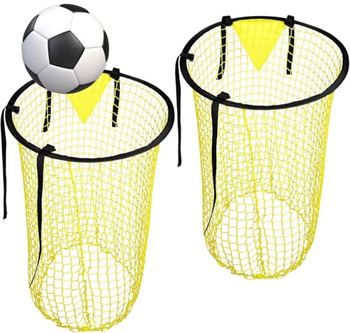 MOLHEM Rete da calcio pieghevole, confezione da 2, attrezzatura per allenamento da calcio, durevole e portatile, bersaglio per pratica di tiro, giochi in cortile, bambini e adulti (uso interno/esterno