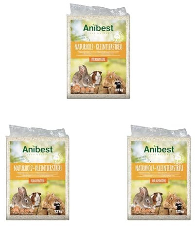 Anibest Copeaux de Bois pour Petits Animaux 3.2KG (Lot de 3)
