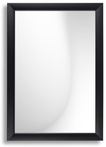 Infantasie 'N°3' Wandspiegel 70x180 cm Spiegel mit Rahmen | Schwarz Matt | Moderner Ganzkörperspiegel mit 38 mm breitem Holzrahmen | Inkl. Metall Aufhänger und Wandmontagematerial