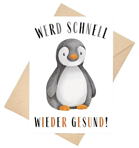 Gute Besserung Karte Pinguin Klappkarte Genesungskarte DIN A6