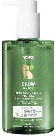YOPE - GROW my hair Shampoo Kur gegen Haarausfall - Stimuliert Haarwachstum stärkt Haarwurzeln und pflegt die Kopfhaut - Mit Capixyl L-Arginin Vitaminkomplex und natürlichen Ölen - 300 ml