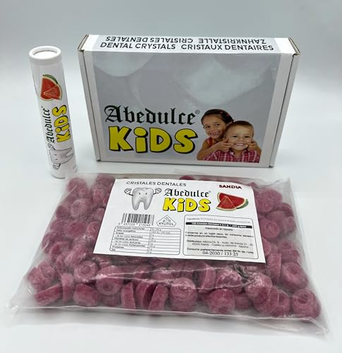 Abedulce Zahnkristalle - Xylit Dental Symbiose 50/100 Tage, Pfefferminze - Für Zahnpflege – Vor der Bettruhe langsam im Mund zergehen lassen (Watermelon (Red), 50 Tage)