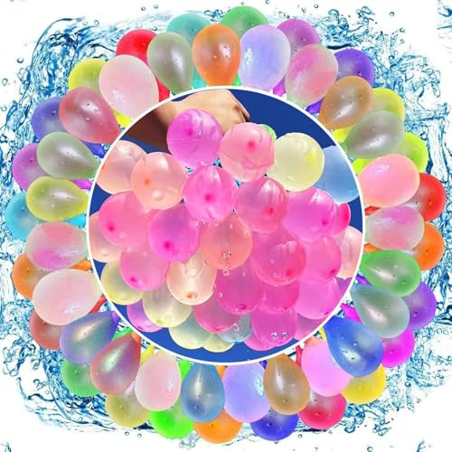 Water Balloons Quick Fill Bulk – 333 Pack Refill Kit, Fast Fill & Self-Sealing Tropical Colored Water Bombs for Family, Friends, Kids & Adults, Outdoor Summer Games, Pool, Party & Backyard Fun