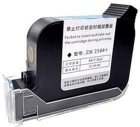 Cartouche d'encre Solvant Universelle 2588 À Séchage Rapide De 12,7 Mm, Les Imprimantes À Jet d'encre Compatible avec HP, Impression De Date, De Texte Et De Code(Nero)