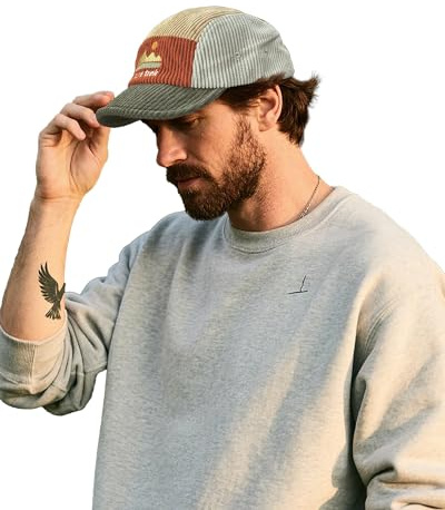 Clakllie Vintage Cord Short Brim Basecap 5 Panel Cap für Herren Damen Verstellbar Baseballkappe mit kurzer Krempe Flat Brim Caps,BSWP2585-Gray Green