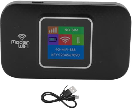 Ouitble Router Wi-Fi portatile 4G con interfaccia di tipo C, batteria da 3000 mAh, display LCD per viaggi, campeggio, hotel, collega fino a 10 dispositivi