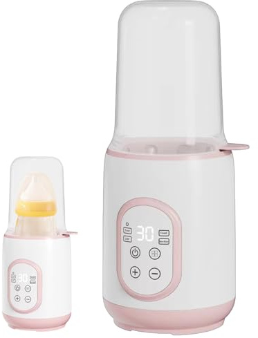 Calentador de botellas portátil para viajes, calentador de leche instantáneo para botella portátil para salidas o viajes, control inteligente de temperatura, calor automático para interiores y