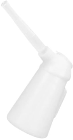 Operitacx 2l Engine Oil Dispenser Bottle with Long Nozzle and Splash Prevention for Car and Household Machinery, Sturdy Plastic Oil Pour Can for Outdoor Activities and Long Trips