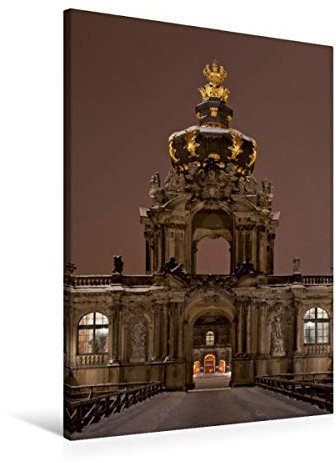 Premium Textil-Leinwand 60 x 90 cm Hoch-Format Eingang Kronentor am Zwinger Dresden | Wandbild, HD-Bild auf Keilrahmen, Fertigbild auf hochwertigem Vlies, Leinwanddruck von Gunter Kirsch