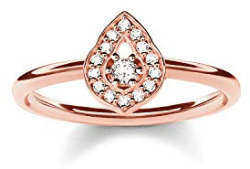 THOMAS SABO Damen Ring 925 Sterlingsilber, 750 Roségold Vergoldung TR2069-416-14